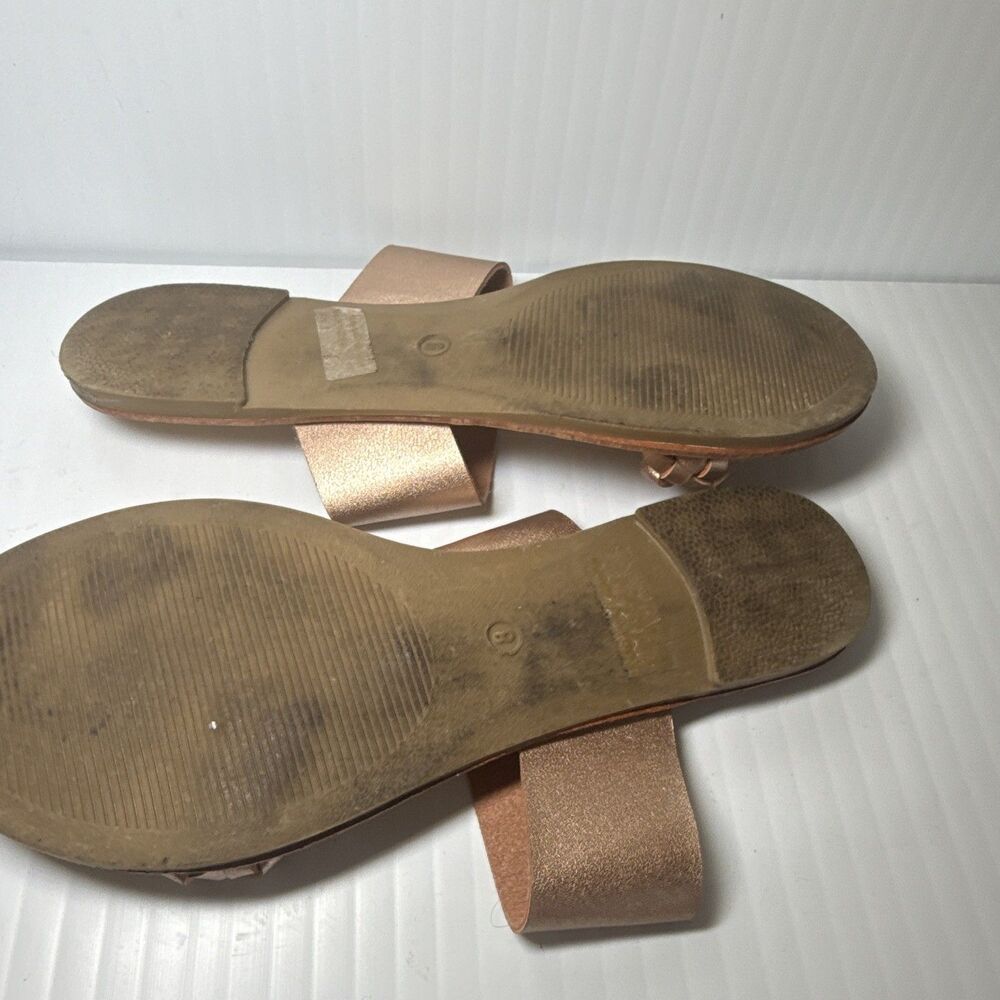 Wild Diva Lounge Braided Strap Slide Sandals Rose Gold Faux Leather Women’s 8 - Picture 6 of 8
